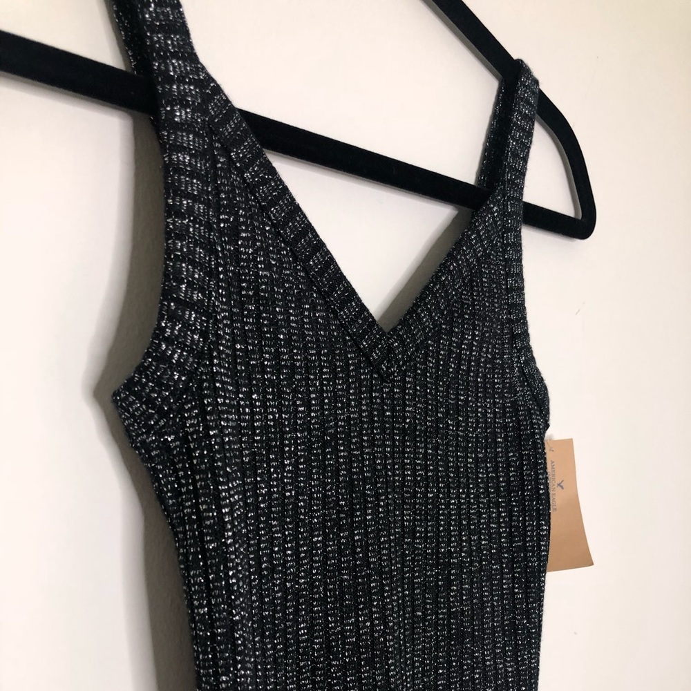Black And Silver Knit Tank